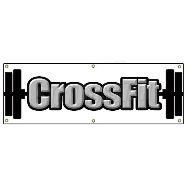 CROSSFIT BANNER SIGN core strength conditioning nutrition exercise gym